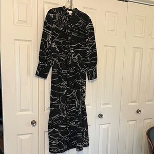 Topshop Black Maxi Dress with White Horse Print